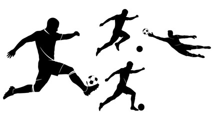 Soccer Player Silhouette Vector | Dynamic Sport Illustration | Athlete Silhouette | Minimalist & Editable Graphic Design