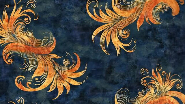 Dark navy floral design