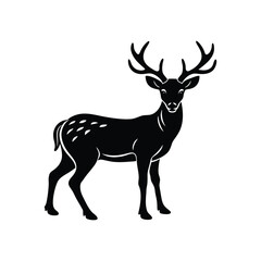 Deer Silhouette Vector Illustration for Wildlife Design