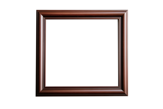 Elegance in Framing: A classic brown picture frame, meticulously crafted with detailed textures. Perfect for showcasing cherished memories or artistic displays.