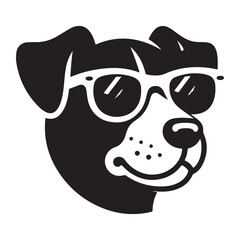 Cool Dog Silhouette Vector Image Wearing Sunglasses Illustration