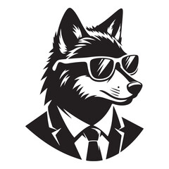 Sophisticated Fox in Suit Illustration Animate Vector Design