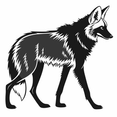 Manedwolf black silhouette icon vector