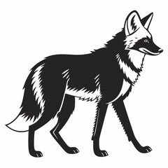 Manedwolf black silhouette icon vector
