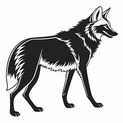 Manedwolf black silhouette icon vector