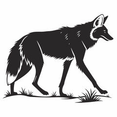 Manedwolf black silhouette icon vector