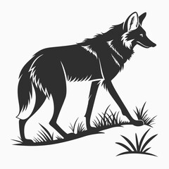 Manedwolf black silhouette icon vector