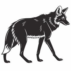 Manedwolf black silhouette icon vector