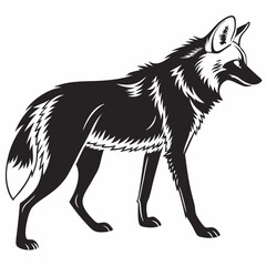 Manedwolf black silhouette icon vector