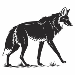 Manedwolf black silhouette icon vector