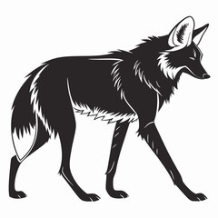 Manedwolf black silhouette icon vector