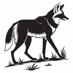 Manedwolf black silhouette icon vector