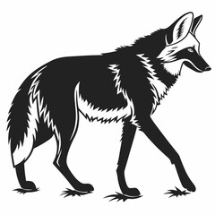 Manedwolf black silhouette icon vector