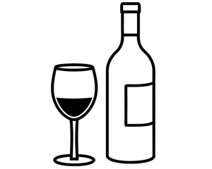 wine bottle and glass