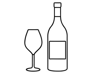 wine bottle and glass