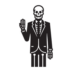 Skeleton in Suit Vector Image An Illustration for Halloween Style