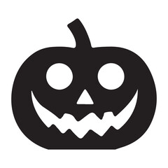 Festive Halloween pumpkin jack o lantern silhouette vector illustration