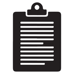 Black clipboard with document silhouette vector for official use