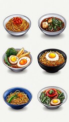 Asian Noodles Dish Variety