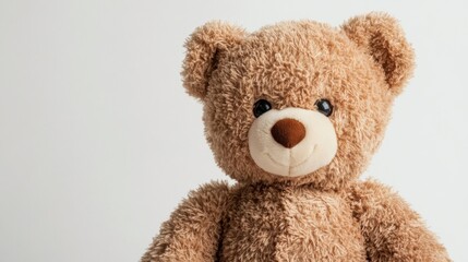 Obraz premium Classic and timeless teddy bear toy with fluffy texture on a light background