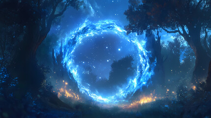 ethereal azure ring flames