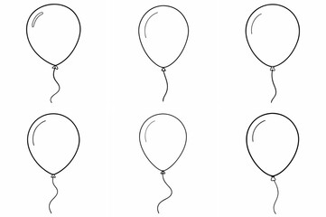 Balloon Outline Coloring Page Line Art Drawing