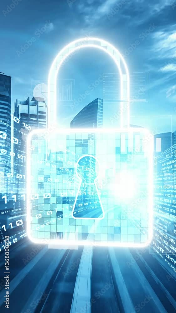 Poster cyber security and online data protection with tacit secured encryption software . concept of smart 