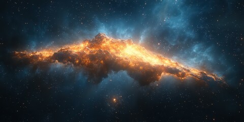 Fototapeta premium Stunning cosmic nebula glowing in vibrant colors against a starry backdrop