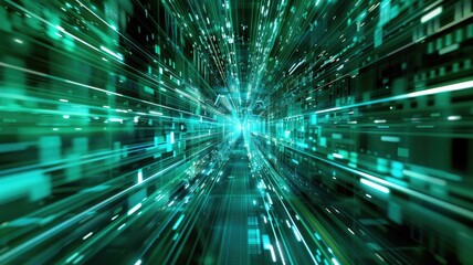 Explore a captivating digital technology visualization showcasing dynamic lines and glowing patterns, representing the essence of innovation and creativity.