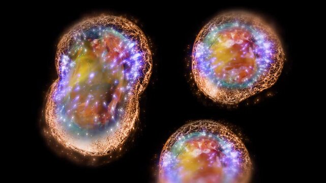 Energy spheres divide like cells in a living organism.
