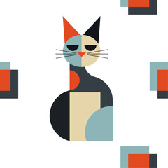 vector semless pattern a cat