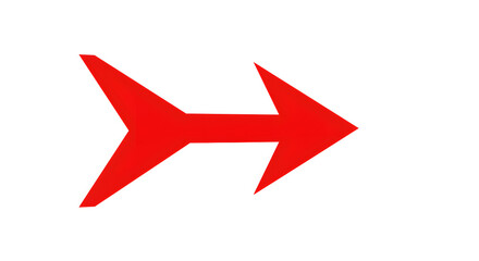 red arrow on white background
