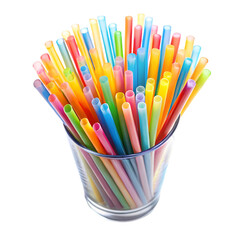 colored straws in glass