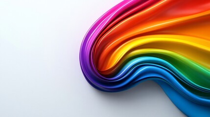 Vivid Rainbow Gradient Swirl Against a Clean White Background Illustration