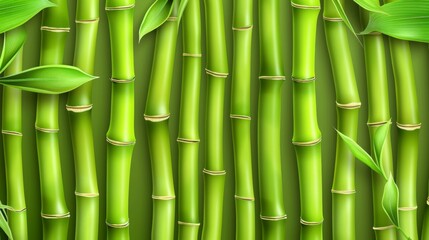 Fototapeta premium Intricate abstract design showcasing bamboo stems and leaves, creating a unique plant pattern art