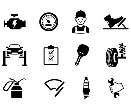 Car service repair maintenance icon set illustration