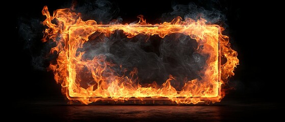 Fiery Frame with Dark Background. (2)