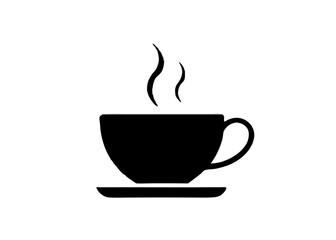 Fototapeta premium A hot cup of brown coffee or tea, a vector icon of a breakfast beverage, coffee, tea, cup, beverage, breakfast, drink, hot, brown, vector, icon.