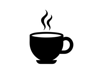 Obraz premium A hot cup of brown coffee or tea, a vector icon of a breakfast beverage, coffee, tea, cup, beverage, breakfast, drink, hot, brown, vector, icon.