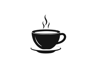 Obraz premium A hot cup of brown coffee or tea, a vector icon of a breakfast beverage, coffee, tea, cup, beverage, breakfast, drink, hot, brown, vector, icon.