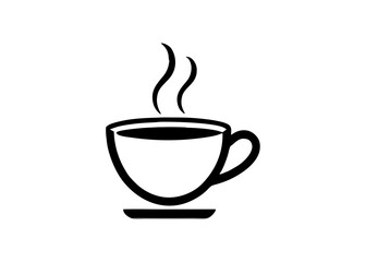 Fototapeta premium A hot cup of brown coffee or tea, a vector icon of a breakfast beverage, coffee, tea, cup, beverage, breakfast, drink, hot, brown, vector, icon.