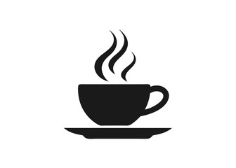 Fototapeta premium A hot cup of brown coffee or tea, a vector icon of a breakfast beverage, coffee, tea, cup, beverage, breakfast, drink, hot, brown, vector, icon.