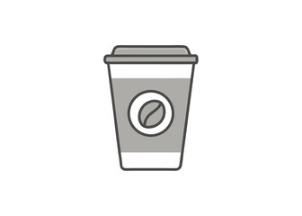 A hot cup of brown coffee or tea, a vector icon of a breakfast beverage, coffee, tea, cup, beverage, breakfast, drink, hot, brown, vector, icon.