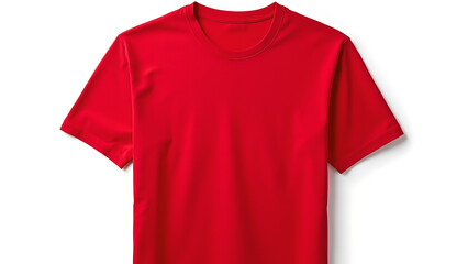 Red T-Shirt Front and Back View &ndash; Mockup Design Template on White Background

