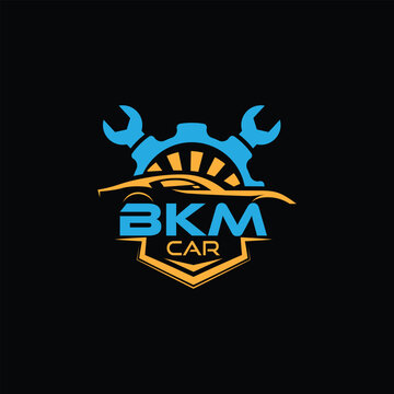 BKM tech logo design template, BKM tech logo, BKM technology vector