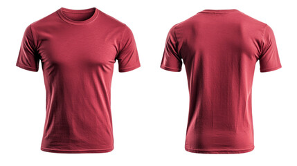 Png of Red short-sleeve t-shirt showcasing a classic design, perfect for casual wear or layering on transparent background.