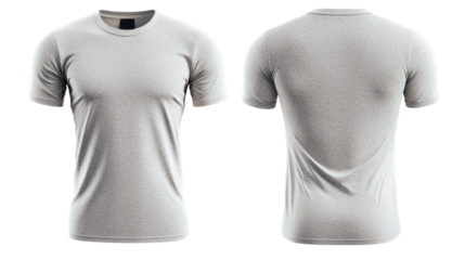 Png of Gray short-sleeve t-shirt showcasing a simple, clean design, ideal for casual wear or layering on transparent background.