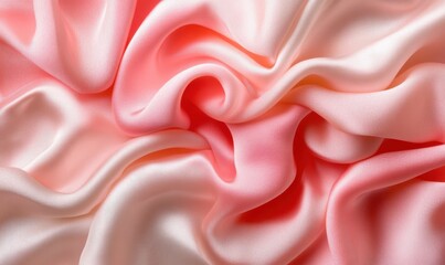 Obraz premium Pink silk fabric draped background for fashion or design