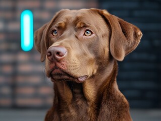Chocolate Lab Portrait Urban