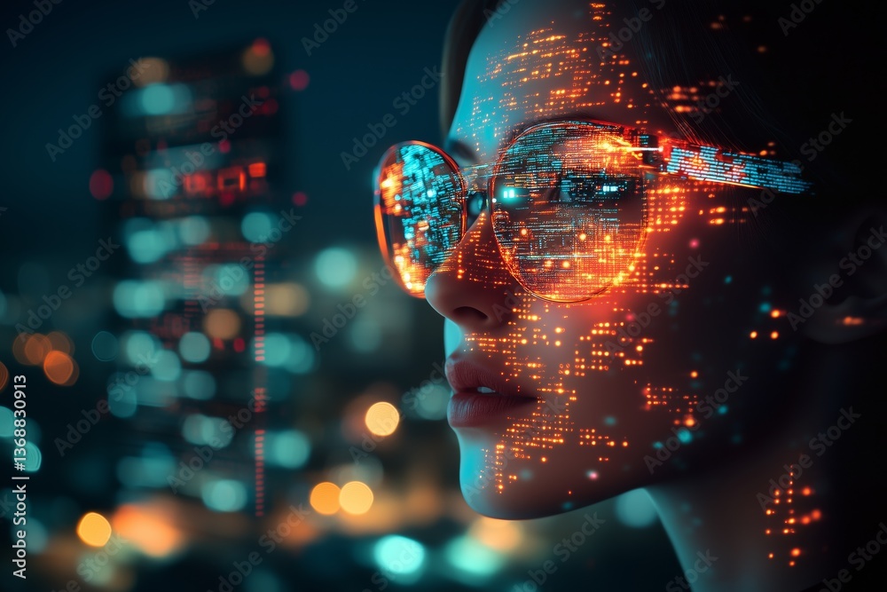 Poster discover innovative business ideas for a digital future, focusing on automation, blockchain, brandin